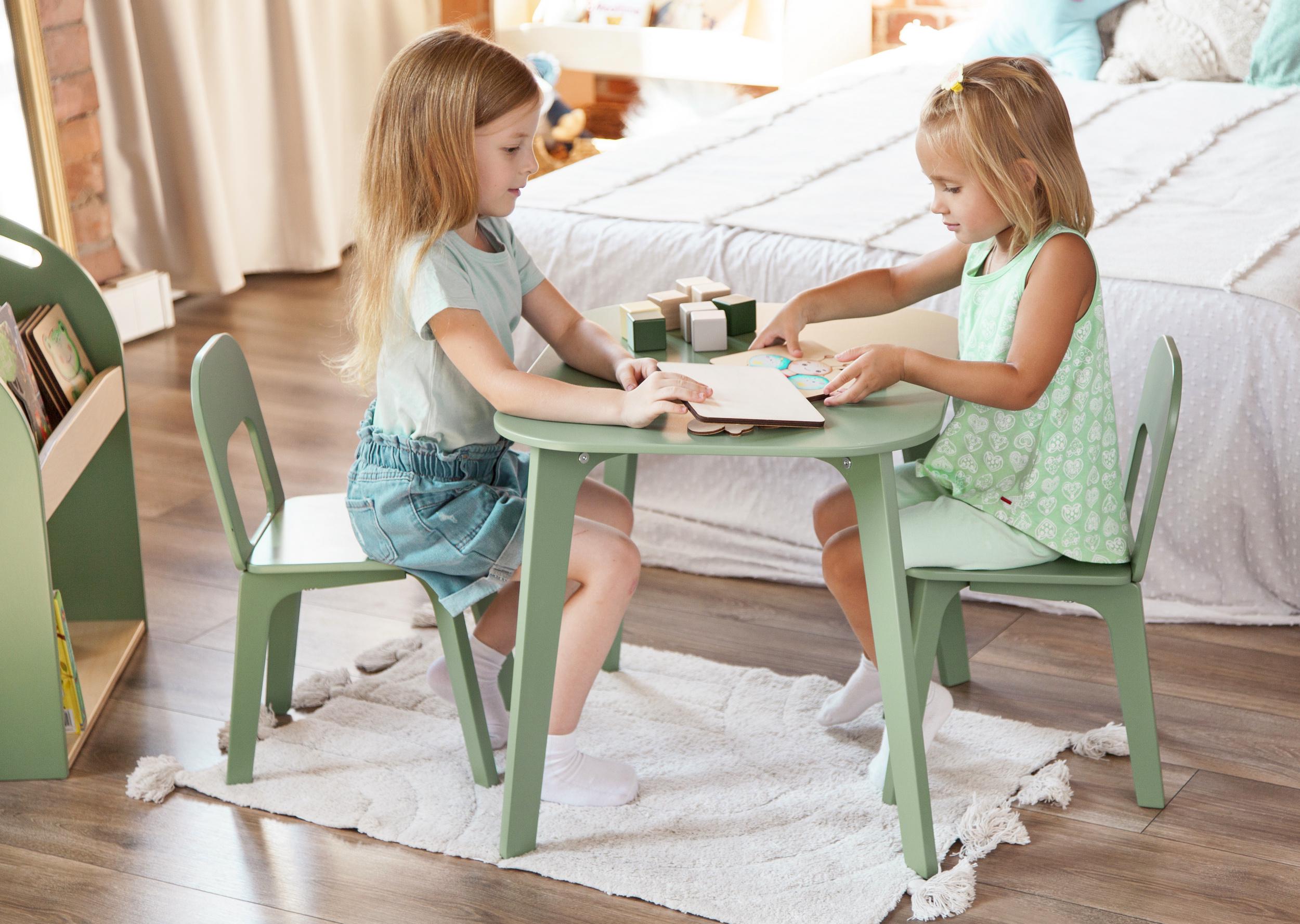Дитячий столик і два стільчика Tatoy для дітей 2-4 років Зелений - фото 5