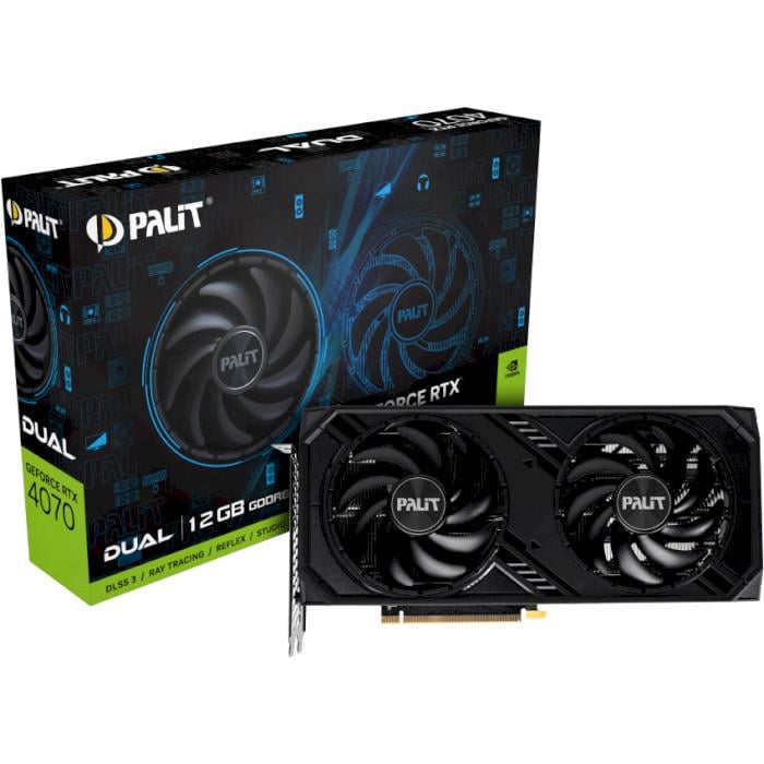 Видеокарта Palit NVIDIA RTX 4070 DUAL 12 ГБ GDDR6 192-bit 2475 МГц (NE64070019K9-1048D)