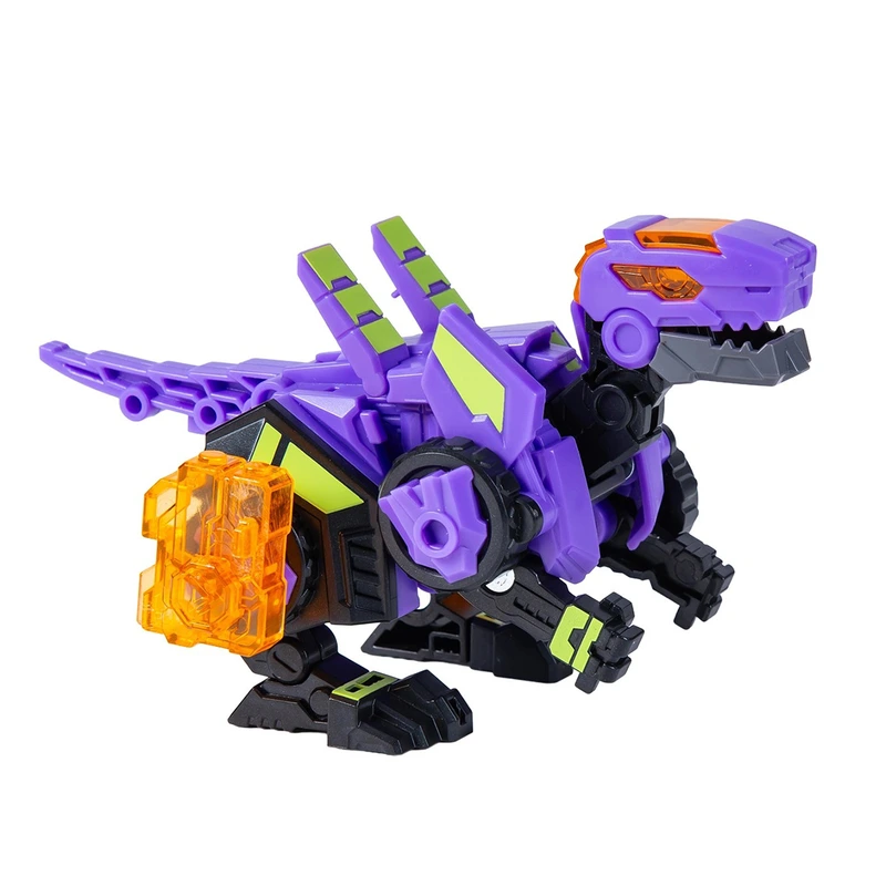 Динозавр трансформер DINOSTER ПУРПУРОВИЙ РАПТОР БОТ бокс для зберігання (21730)