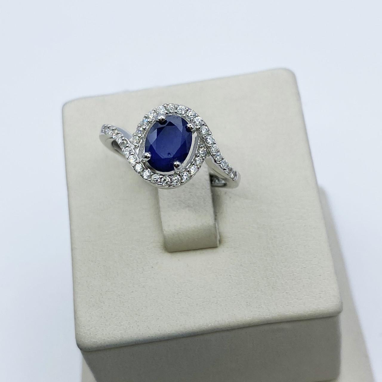 Кольцо серебряное с сапфиром р. 18 2,47 г (1951043976)