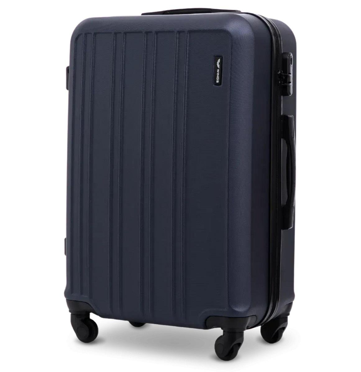 Валіза Wings HRR01 середня пластикова Темно-синій (Wp00605)