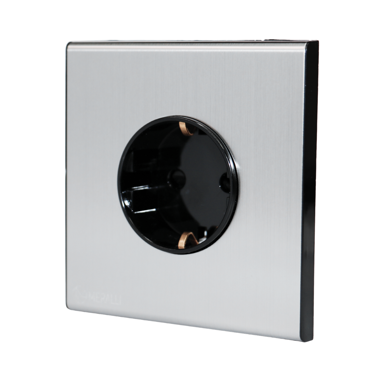 Комплект розетка MERALLI INOX із нержавіючої сталі безрамкова/підрозетник квадратний MERALLI модульний вбудований Чорний - фото 2 Комплект розетка MERALLI INOX із нержавіючої сталі безрамкова/підрозетник квадратний MERALLI модульний вбудований Чорний - фото 2