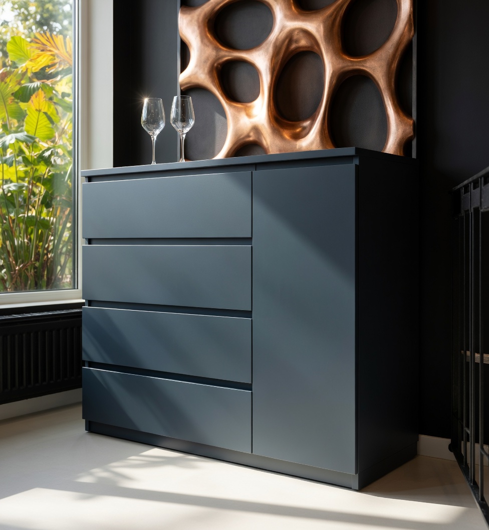 Комод для одежды Мастер Форм Брайт правосторонний 1000х376х950 мм Антрацит (20129)