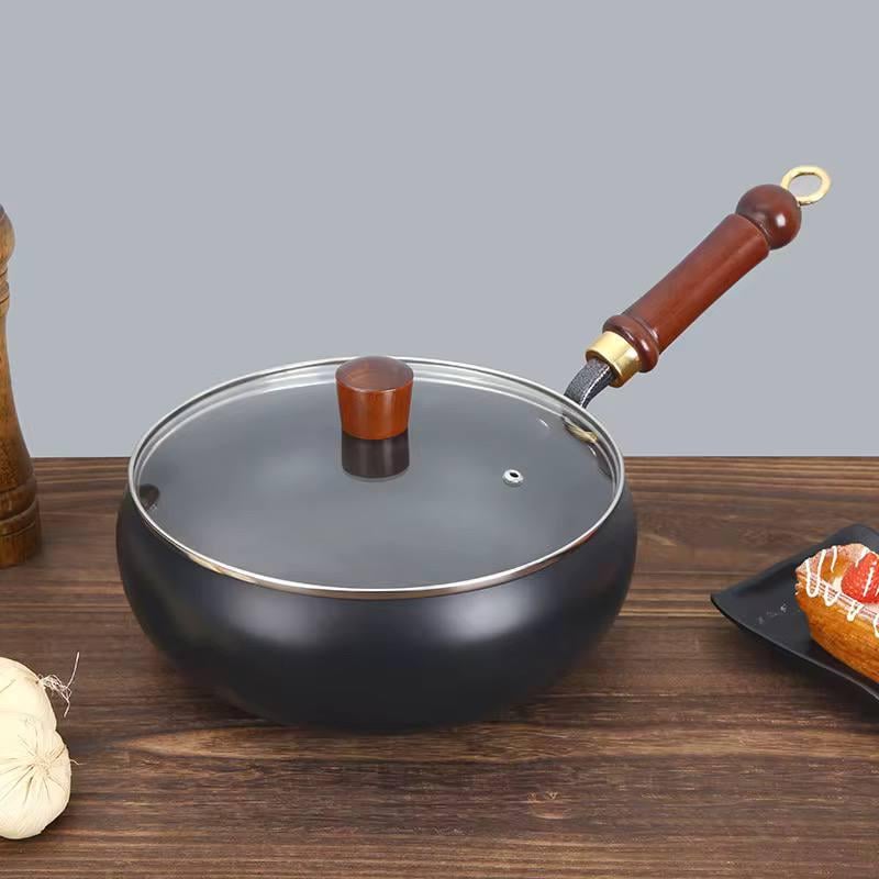 Сковорода-каструля глибока зі скляною кришкою 24 см