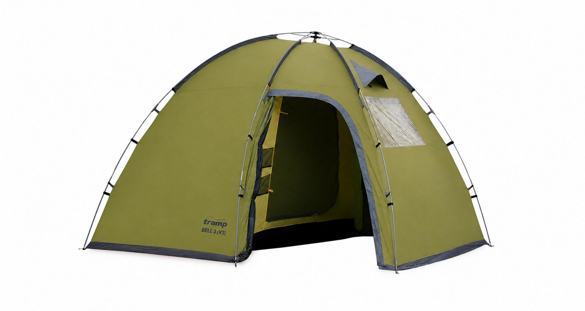 Палатка четырехместная с тамбуром туристическая Tramp Bell 4 V3 Оливковый (UTRT-108-olive)