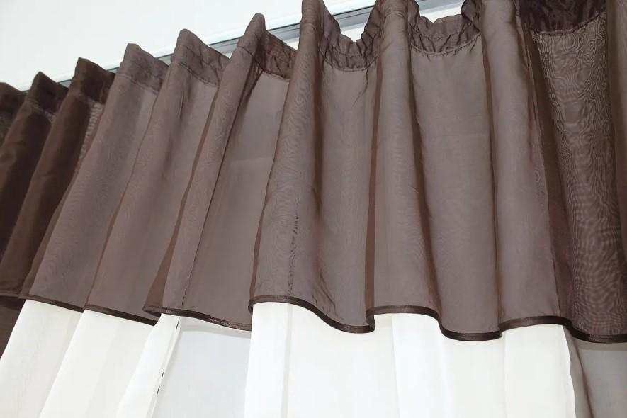 Шторки на кухню/балкон шифон 280х170 см Венге/Молочный (090к) - фото 2 Шторки на кухню/балкон шифон 280х170 см Венге/Молочный (090к) - фото 2