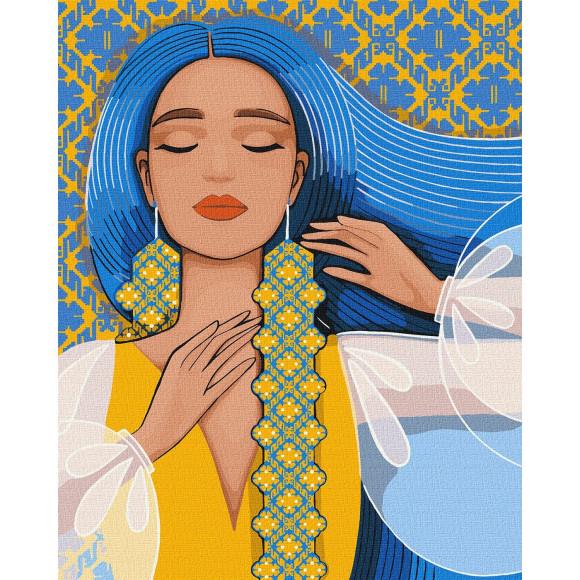 Картина по номерам Изысканная украинка 40х50 см (KHO2581)