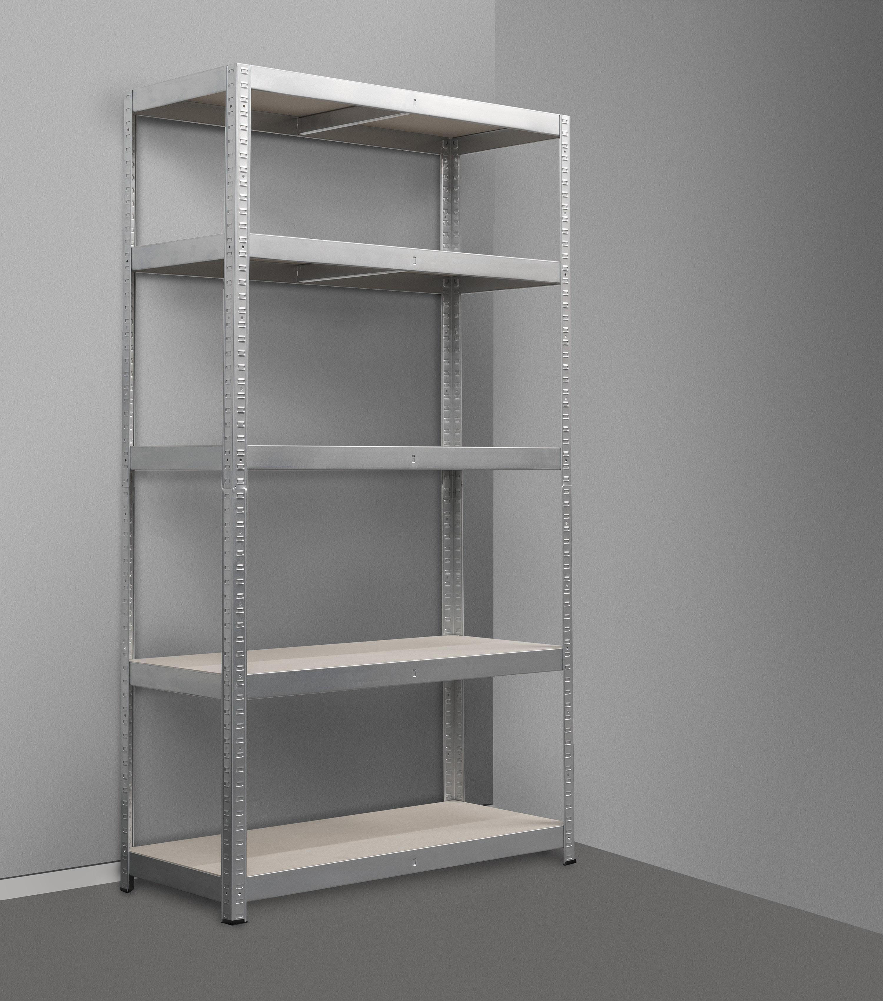 Стелаж StahlPro Pure 1800x900x450 мм металевий оцинкований 5 полиць ХДФ - фото 9