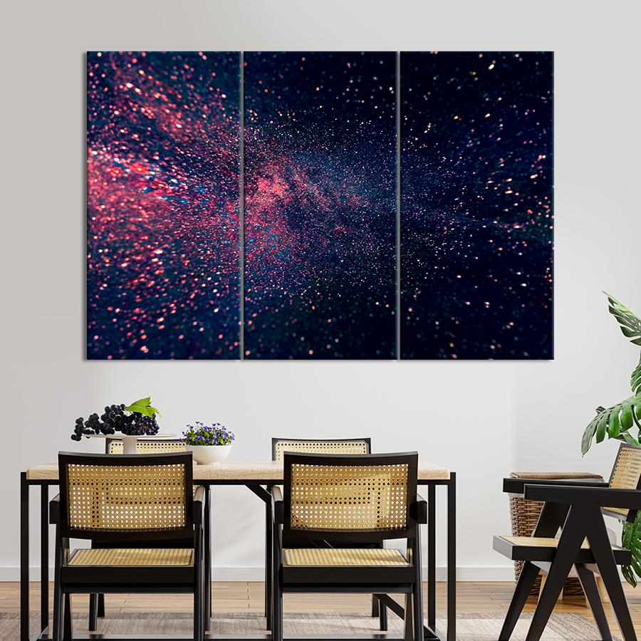 Картина абстракция Ослепительное звездное небо 128x81 см (A881-3)