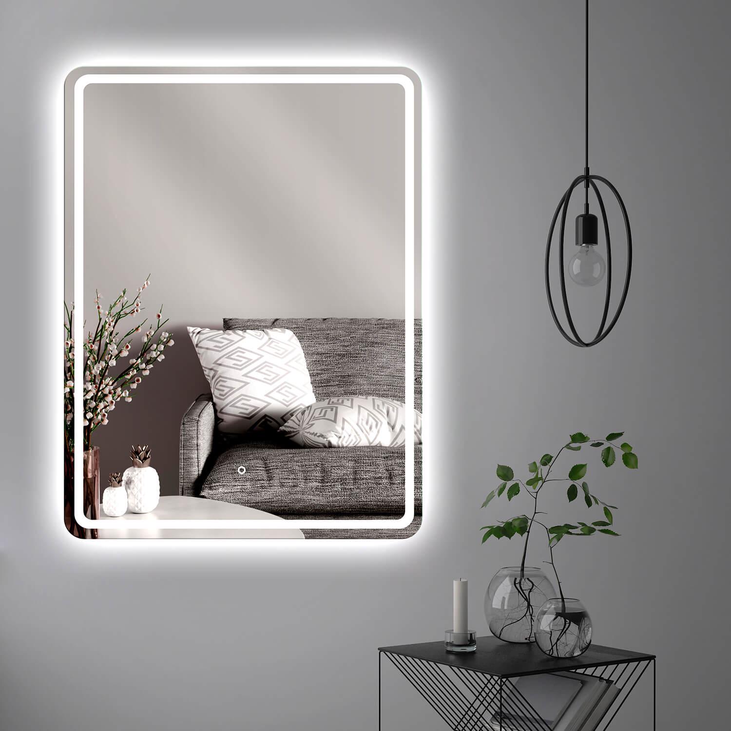 Зеркало Dim Dzerkal VELLO с LED-подсветкой и сенсорным управлением 70х100 см (10262)