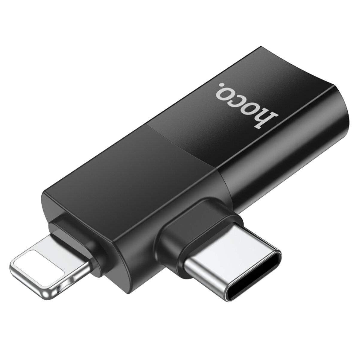 Адаптер Hoco UA17 iP/Type-C на USB Черный - фото 2