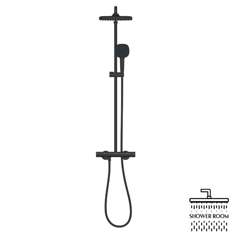 Душевая система с термостатом Grohe Tempesta Cube 250 266892431 Черный (266892431) - фото 2 Душевая система с термостатом Grohe Tempesta Cube 250 266892431 Черный (266892431) - фото 2