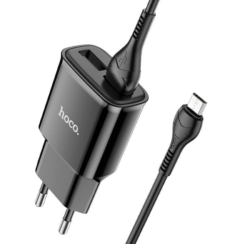 Зарядное устройство для телефонов с кабелем Hoco C88A Star round dual port charger set Micro 12W Black (19197) Зарядное устройство для телефонов с кабелем Hoco C88A Star round dual port charger set Micro 12W Black (19197)