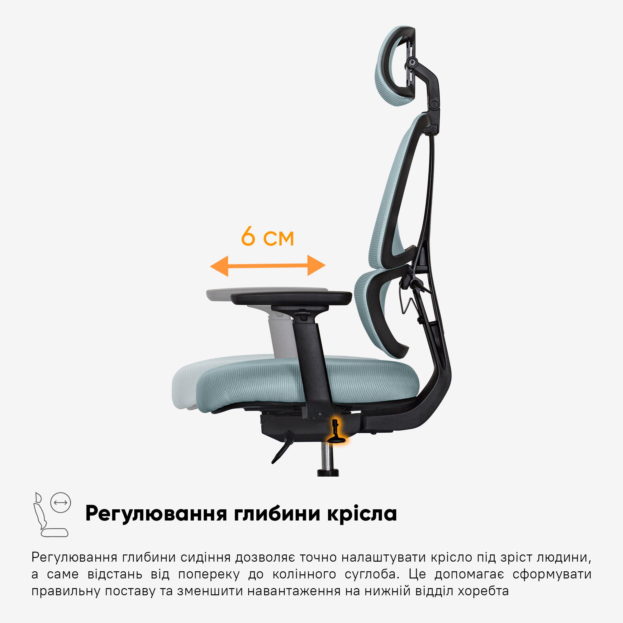 Кресло Mealux Leo Air Plus Grey/Blue (Y-546 KBGL) - фото 5