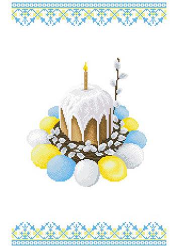 Схема на домотканой ткани пасхальное полотенце для вышивки бисером и нитками (ТР777)