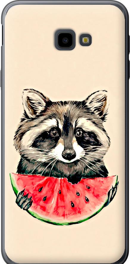 Чехол на Samsung Galaxy J4 Plus 2018 Енотик с арбузом (4605u-1594-42517)