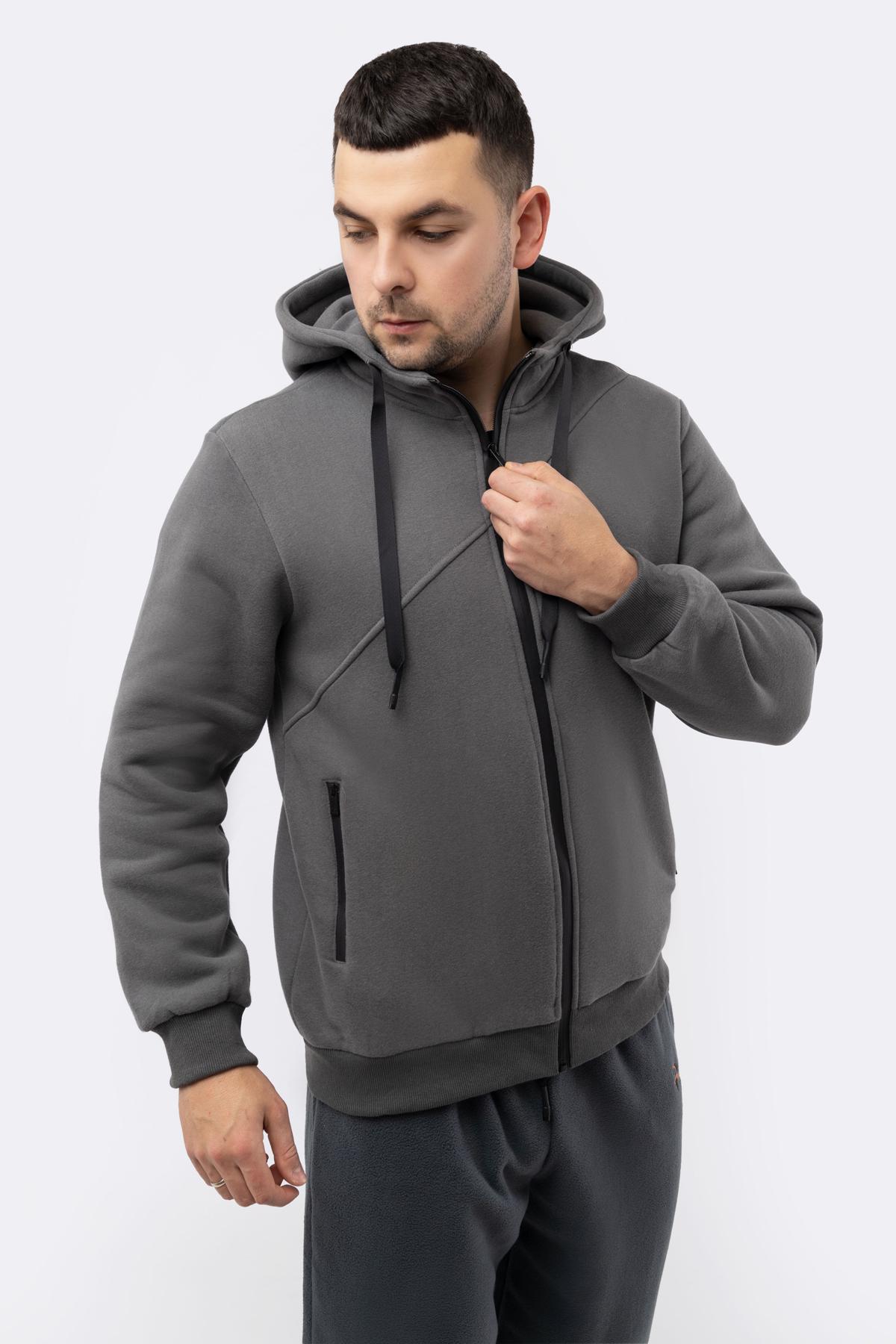 Толстовка чоловіча ЦБ-00224113 р. 44 Сірий (SKT000918980) - фото 3