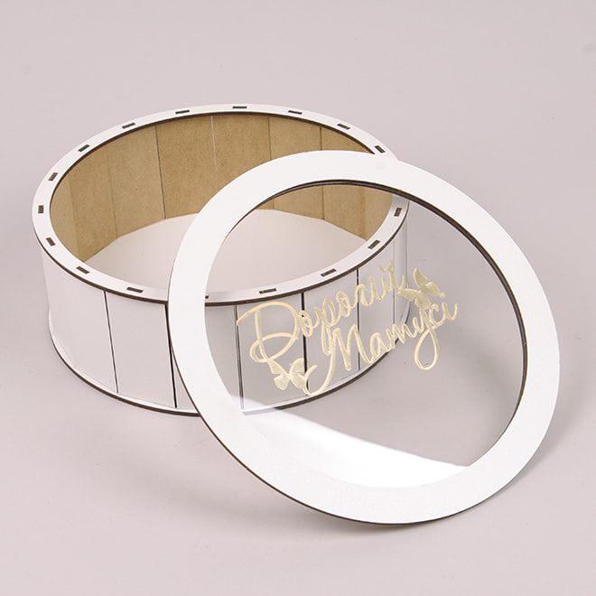 Коробка подарочная Flora "Дорогій матусі" круглая с прозрачной крышкой d 24 см Белый (33065) - фото 2 Коробка подарочная Flora "Дорогій матусі" круглая с прозрачной крышкой d 24 см Белый (33065) - фото 2