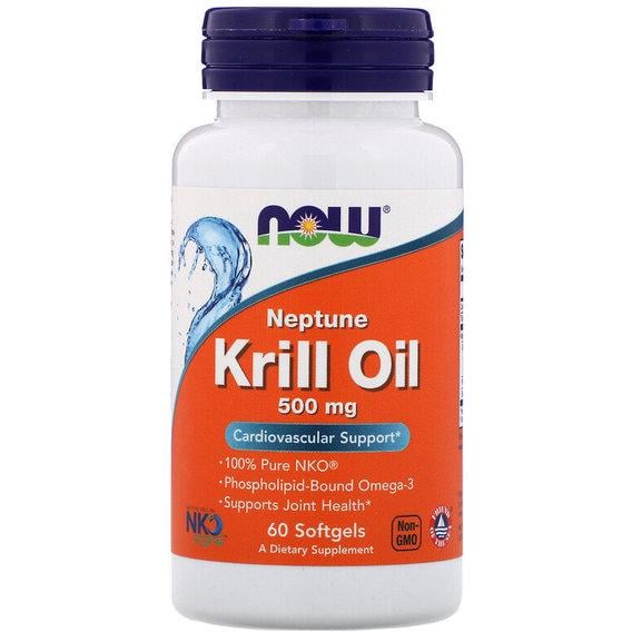 Масло криля NOW Foods Neptune Krill Oil 500 мг 60 Softgels (NOW-01625)