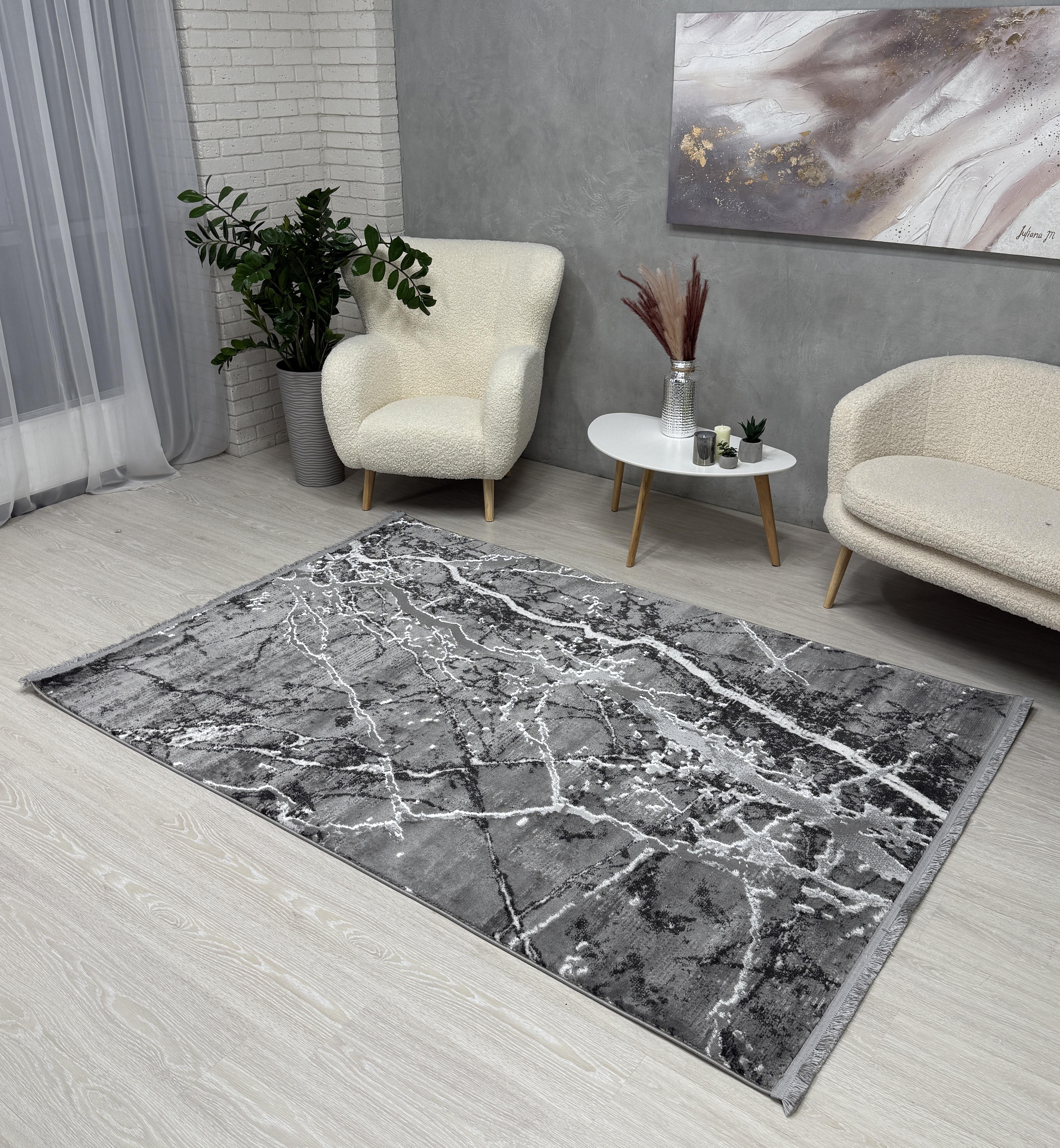 Ковер Mars с невысоким ворсом 200x300 см Антрацитовый (4640AA/KG9)