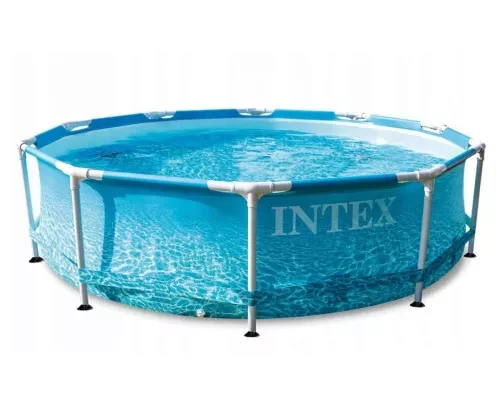 Бассейн каркасный круглый Intex Metal Frame с трехслойной ПВХ-чашей 305х76 см 4485 л Голубой