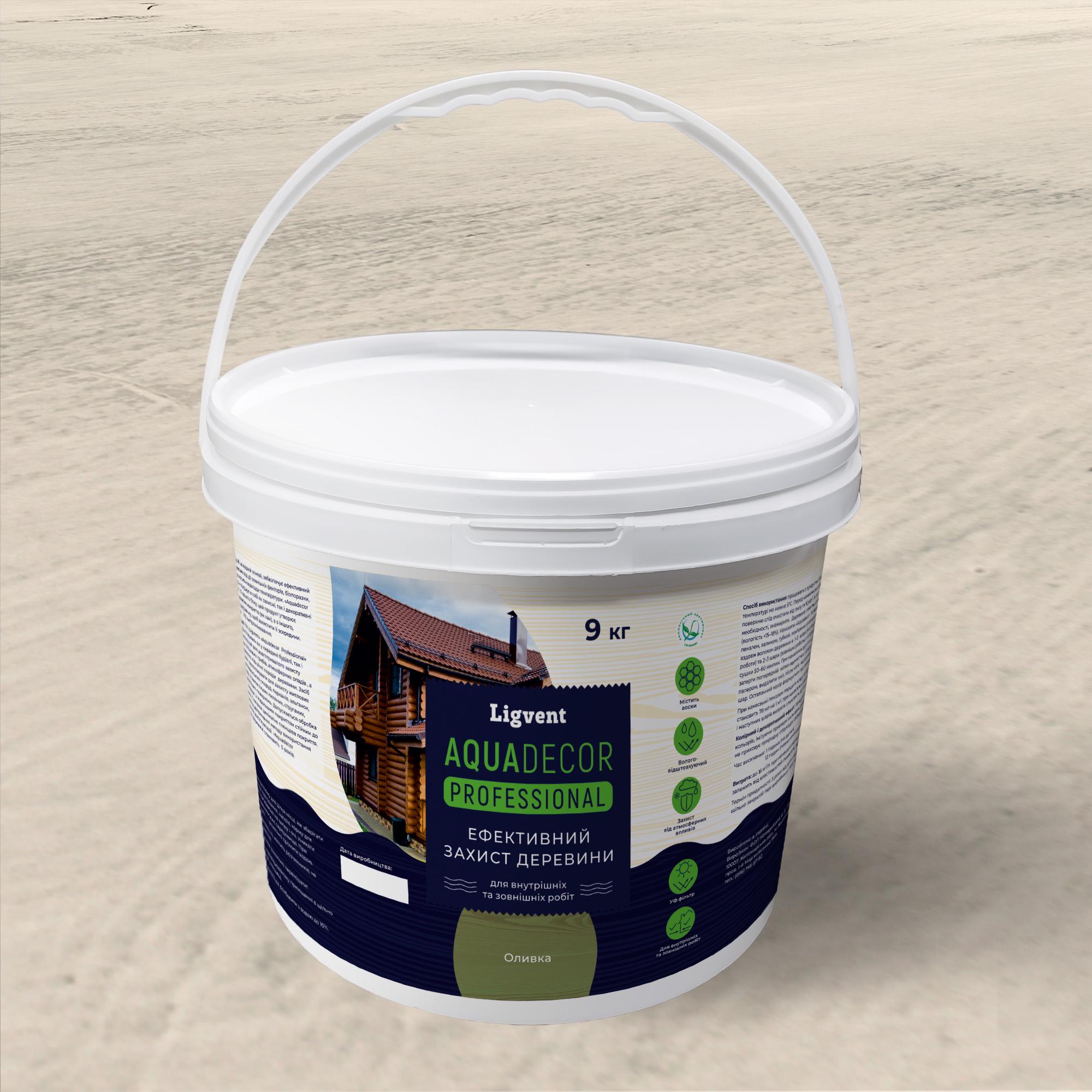 Краска для дерева Ligvent Аквадекор 9 кг Оливка (000000166) - фото 1