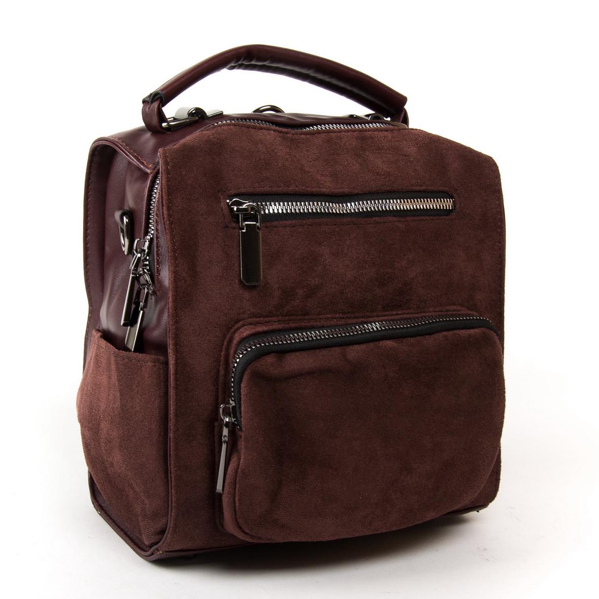 Женская модельная сумка-рюкзак из замша Fashion 0463 Кофейный - фото 1 Женская модельная сумка-рюкзак из замша Fashion 0463 Кофейный - фото 1