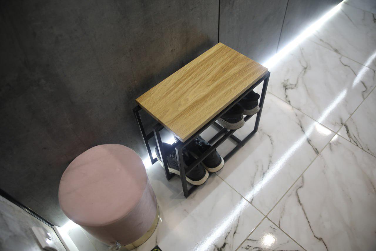 Банкетка для обуви Nova из дерева и металла Loft 40х25х45 см (ML-85.1) - фото 6 Банкетка для обуви Nova из дерева и металла Loft 40х25х45 см (ML-85.1) - фото 6
