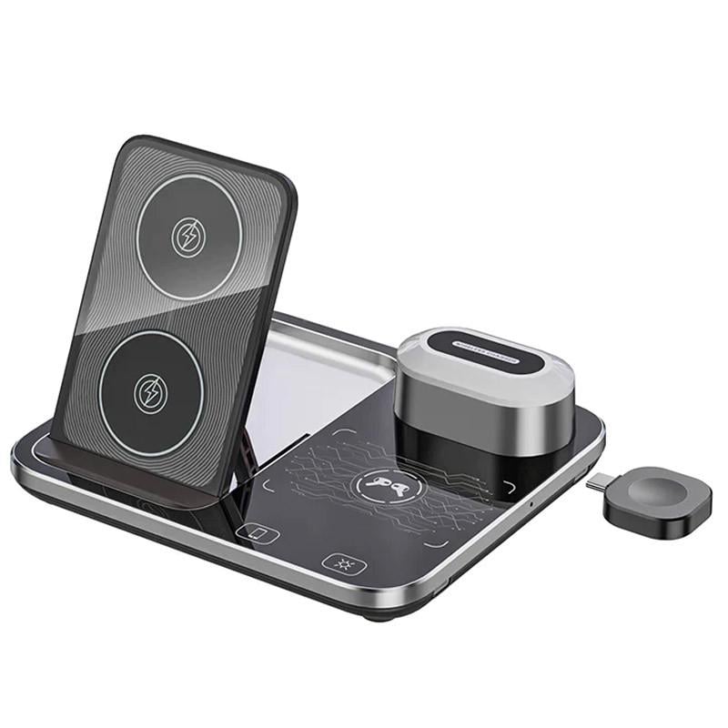 Зарядное устройство беспроводное R12 4in1 with Light Black (00000068979_1)