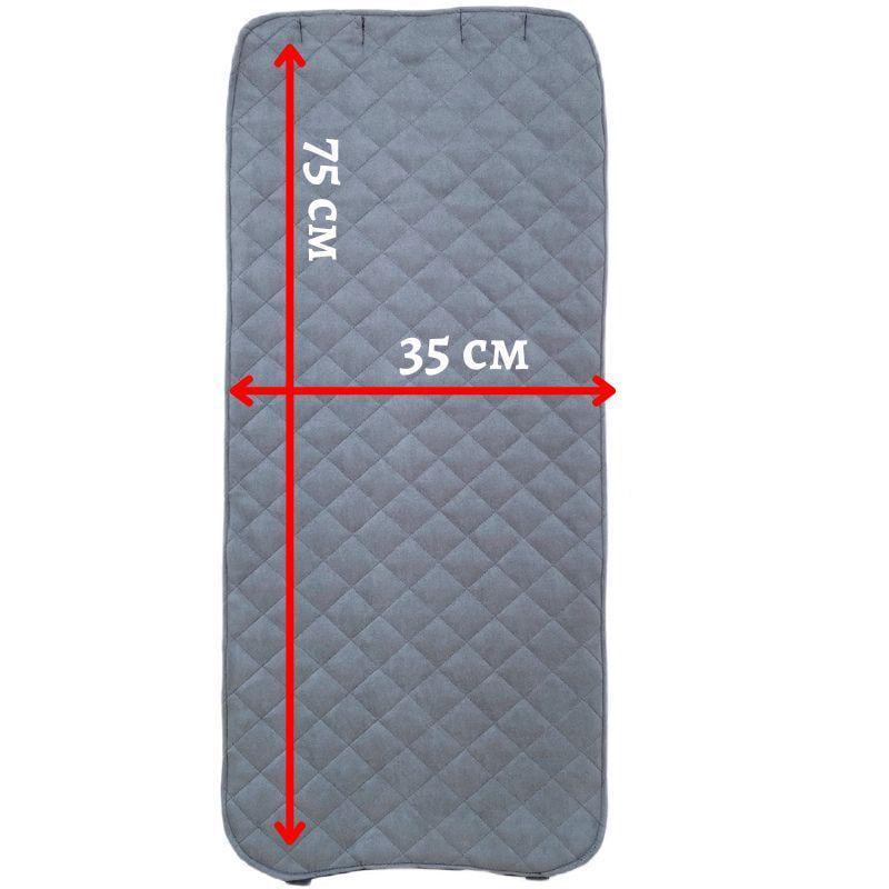 Накидка на спинку сиденья автомобиля Lux эко-замша с прошивкой 1 шт. Черный/Белый (763) - фото 4