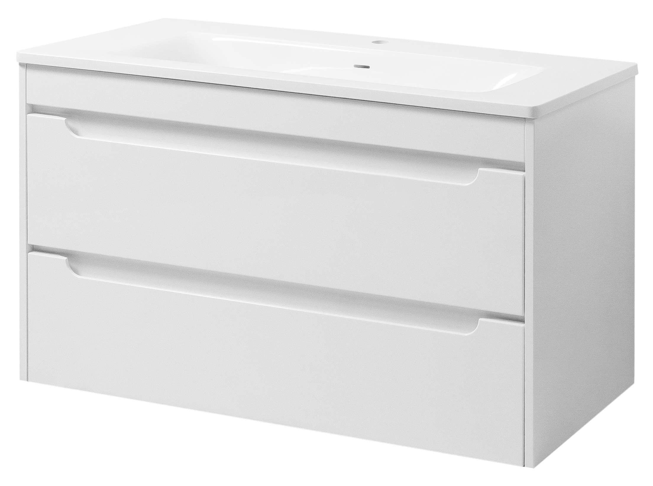 Тумба ЮВВИС Valencia ТП-2 Д с умывальником Квадро 100 см Белый (UVV011)