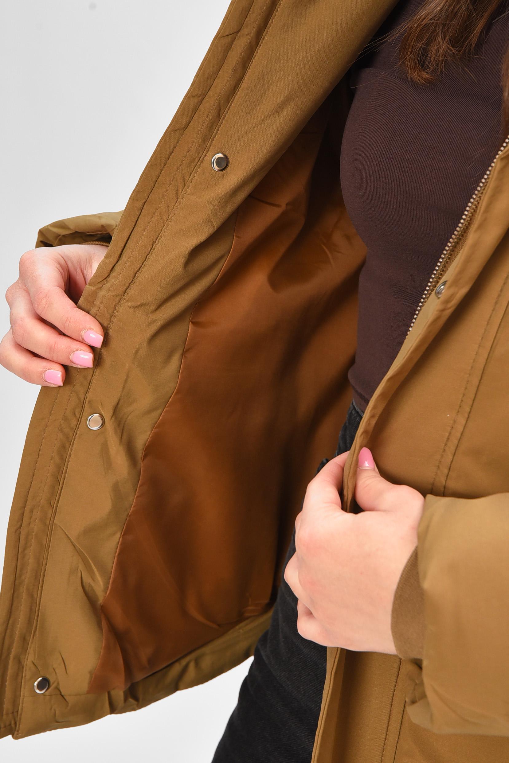 Куртка жіноча демісезонна L Коричневий (207168) - фото 4