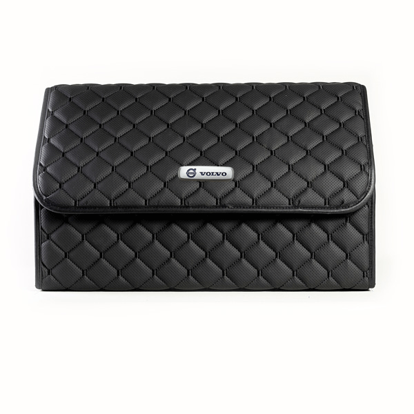 Сумка-органайзер с лого Volvo в багажник CarsBAG Экокожа 30x50x30 см Черный (acb-1036-5-30х50х30-12)