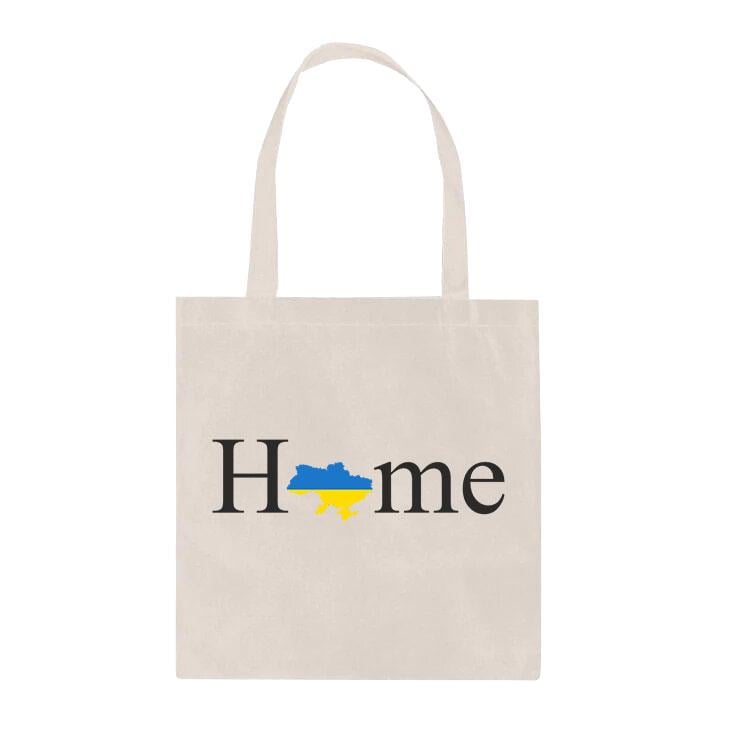 Еко-сумка шопер з принтом Home повсякденна Білий