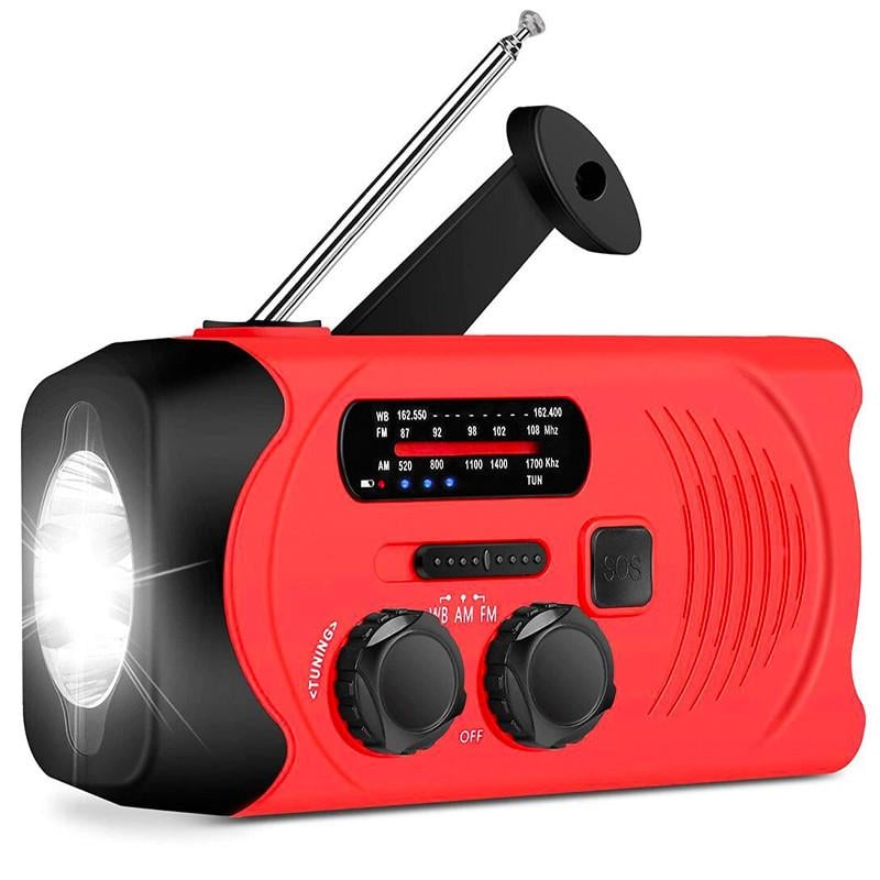 Фонарь Haoyi HY-088WB ручной с динамо машиной солнечной батареей и радио Красный Фонарь Haoyi HY-088WB ручной с динамо машиной солнечной батареей и радио Красный
