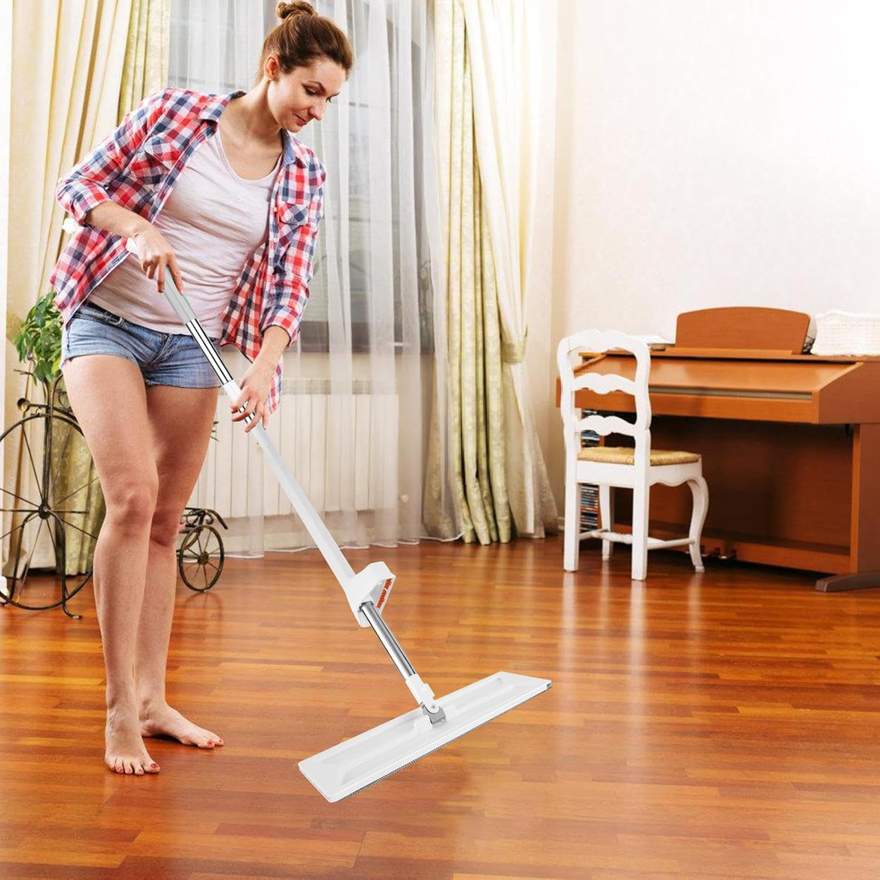 Швабра регулируемая для влажного и сухого пола 126х36 см (МКС317) - фото 4