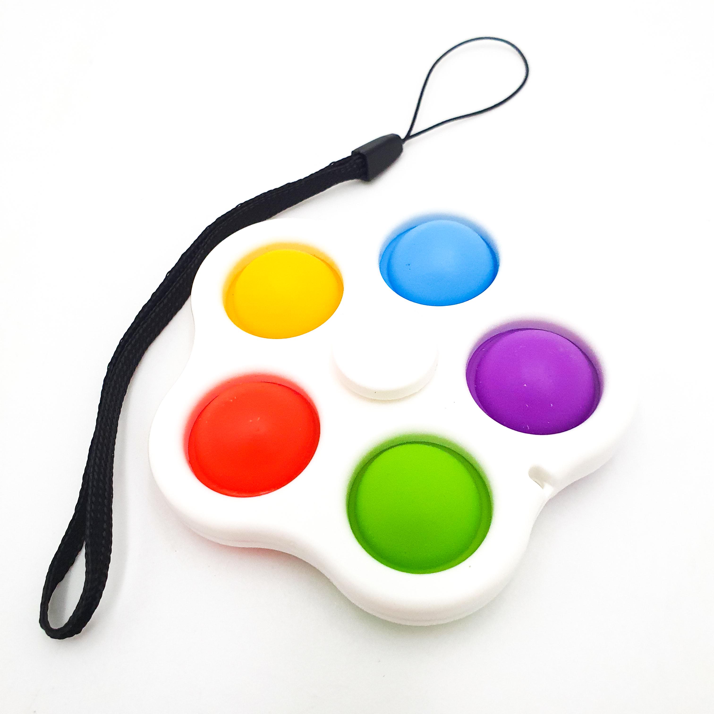 Сенсорная игрушка 2в1 антистресс и спинер силиконовая бесконечная пупырка Симпл Димпл UKC Simple Dimple белый