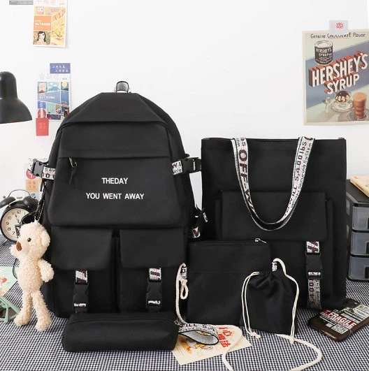 Рюкзак школьный для девочки или мальчика TYWA 5в1 Черный