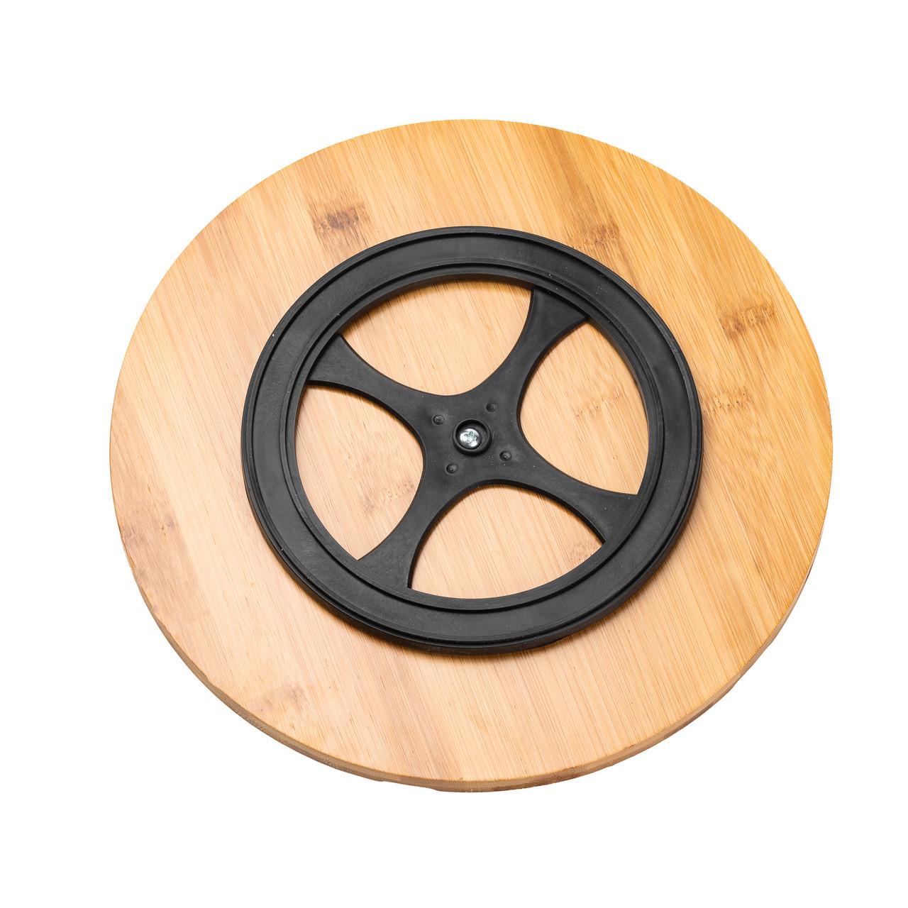 Тарелка для пиццы HP1247 керамическая с вращающейся подставкой 28 см Черный (A-032746) - фото 8