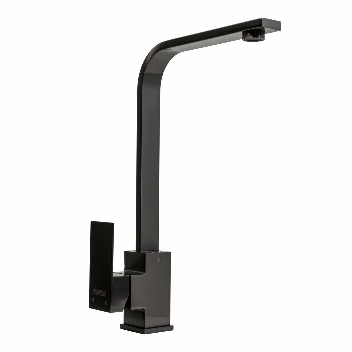 Смеситель кухонный Platinum PVD 7104 BW Черный (PLTM-SP000033662)