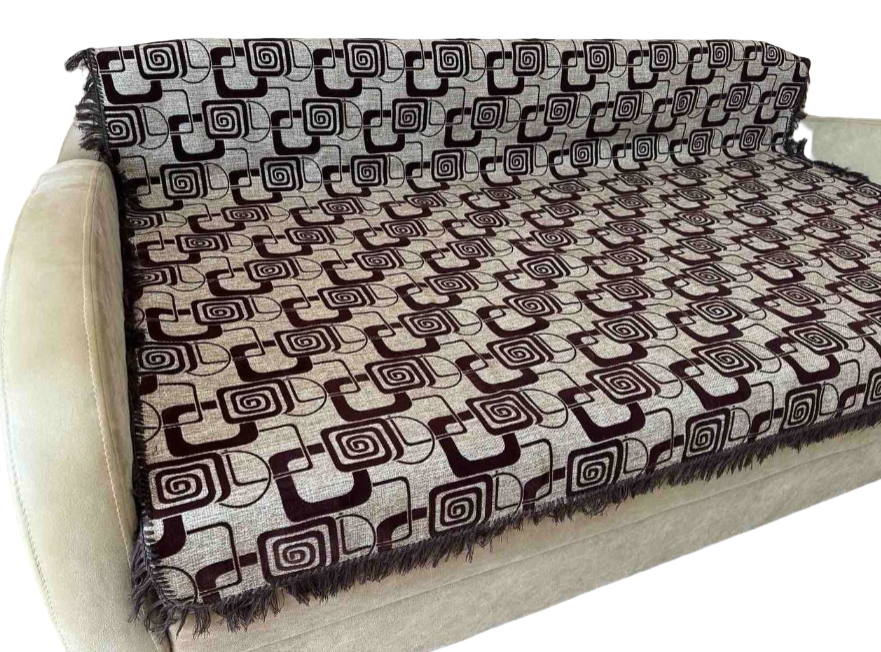 Покрывало Гоблен Квадраты полуторные 150х200 см и накидки 70х150 см 2 шт. Коричневый (П4К-gobelen-new-005-02)