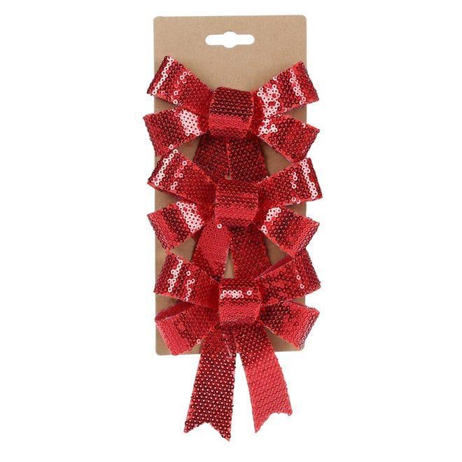Набор новогодних бантов Flora 10х12 см Красный (13100)