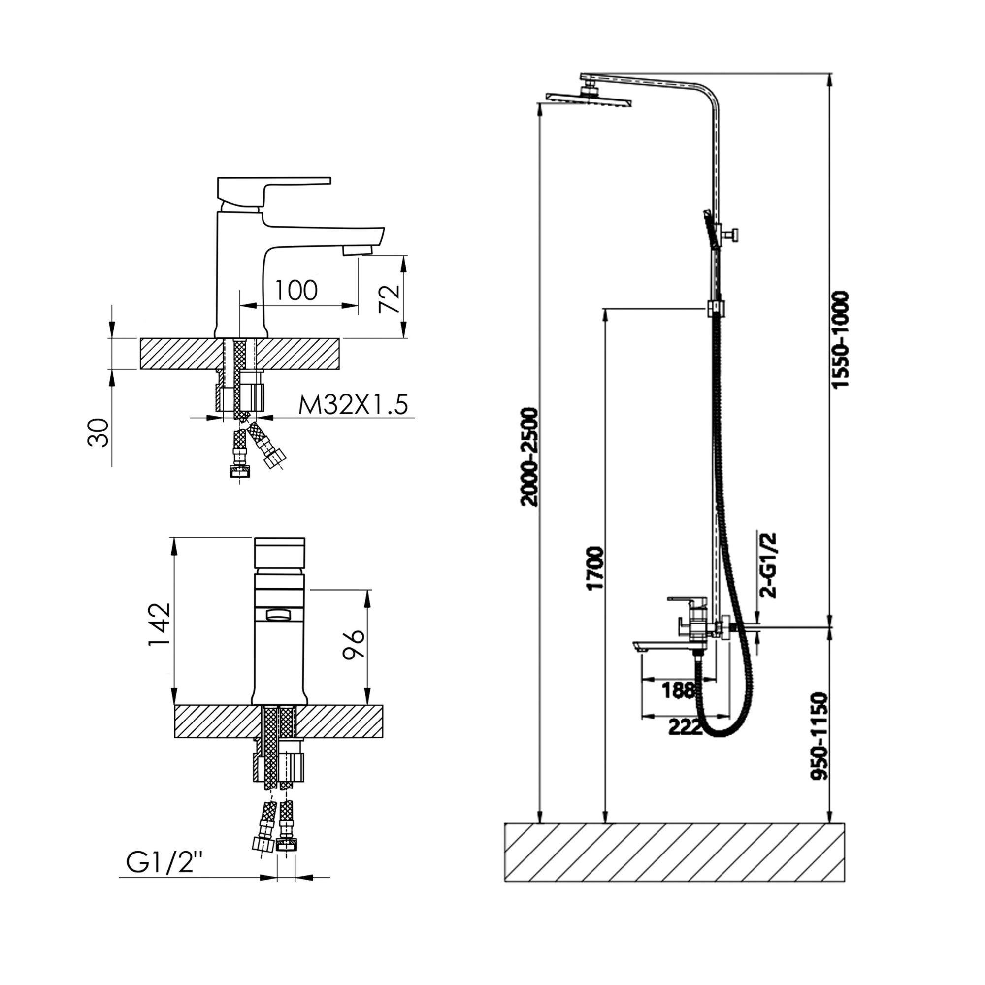 Душова система Wawel/змішувач до умивальника Wawel/дозатор для рідкого мила Q-Tap Liberty 250 мл (15451482) - фото 2