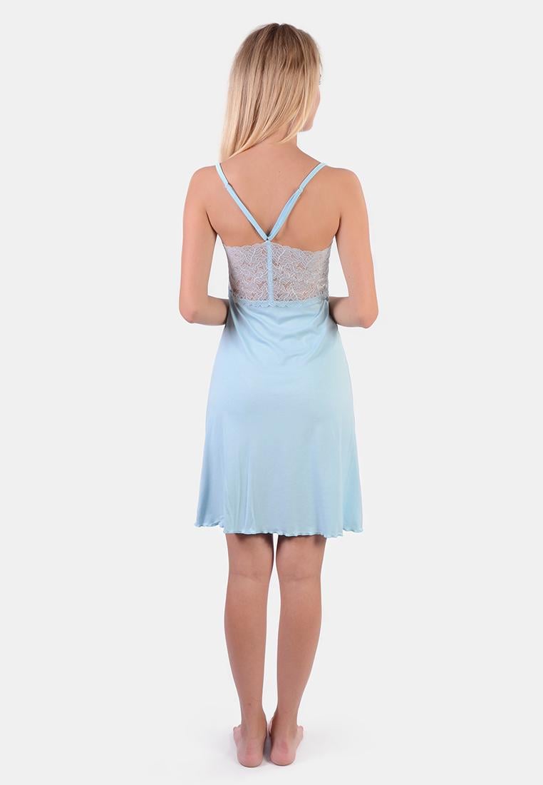 Ночная сорочка с кружевом N.EL 790-92 L Светло-голубой - фото 3 Ночная сорочка с кружевом N.EL 790-92 L Светло-голубой - фото 3