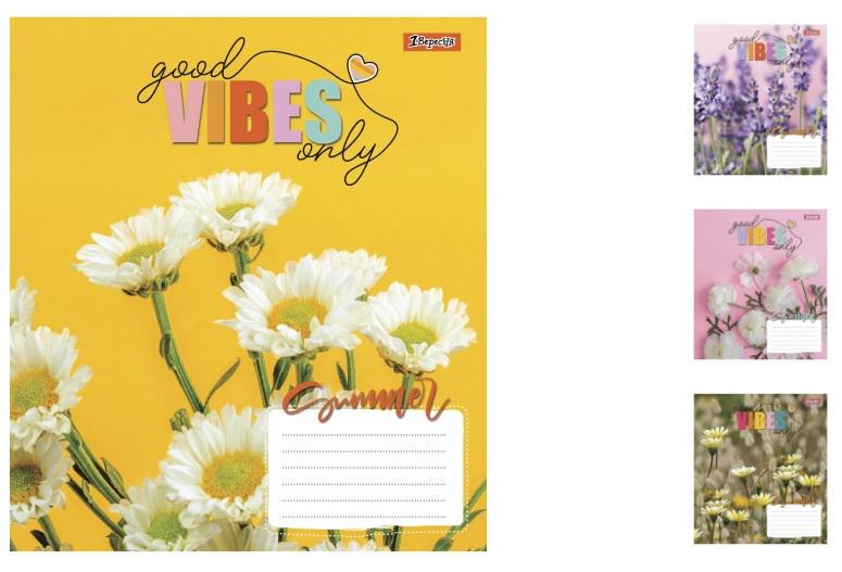 Зошити учнівські у клітинку 1 вересня Vibes 60 арк. 10 шт. в уп. (MTT-148866)