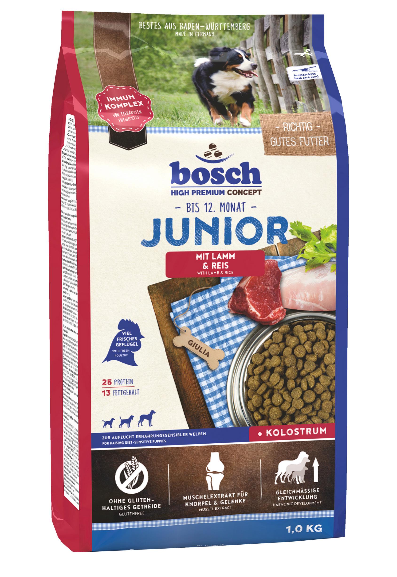 Сухой корм для собак Bosch Junior с мясом ягненка и рисом 1 кг