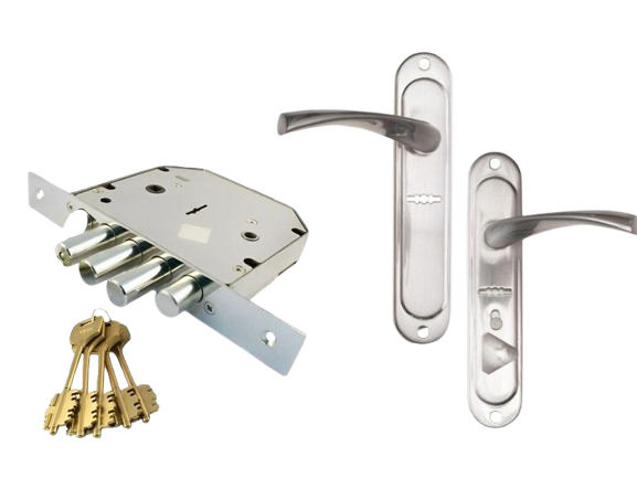 Замок врезной Apecs T-21/S6-L-NI с ручками Хром (EP-ZD-0061)