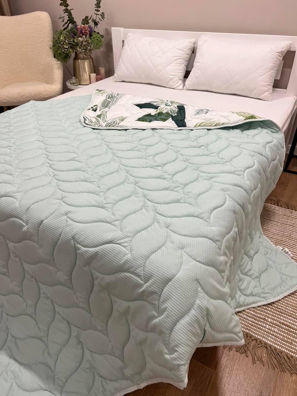 Одеяло покрывало двухстороннее 175х210 см Белый с бирюзовым (Д-al-lito-satkovdra25-3-22) - фото 3 Одеяло покрывало двухстороннее 175х210 см Белый с бирюзовым (Д-al-lito-satkovdra25-3-22) - фото 3