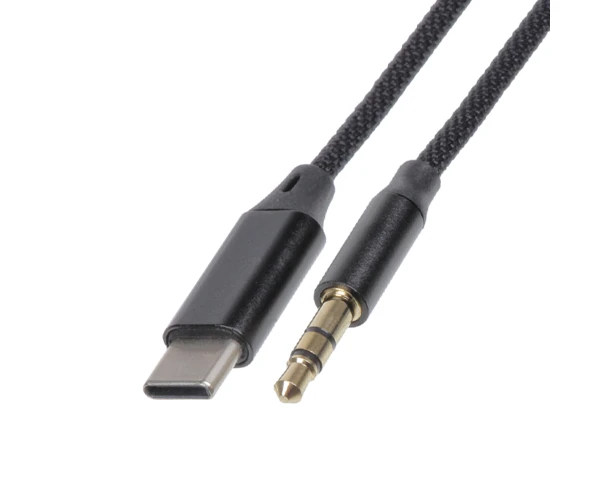 Кабель переходник Epik Type-C to AUX mini jack 3,5 мм hi-fi stereo 1 м Black