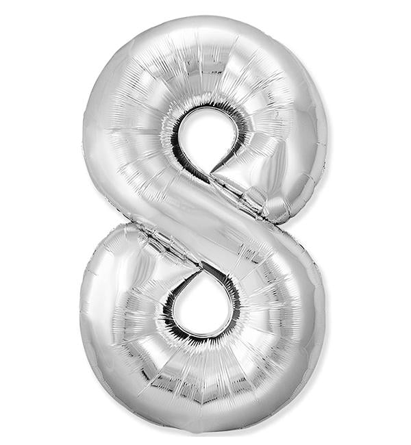 Кулька Цифра 8 Slim 1 м Срібний (1356205)
